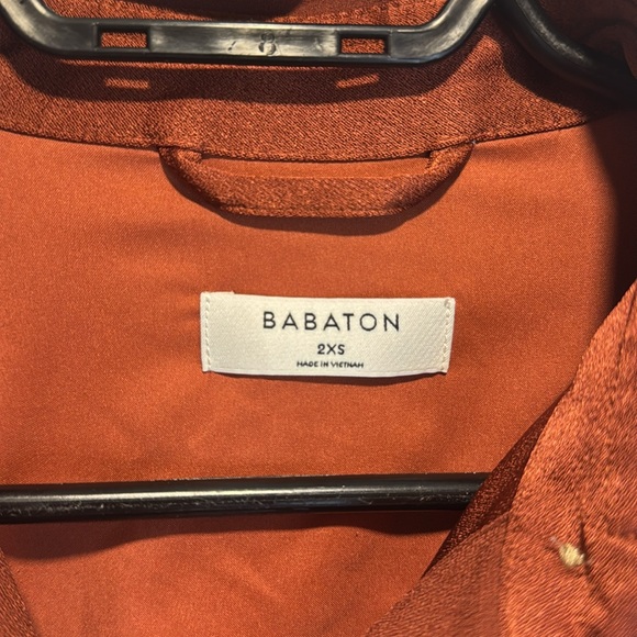 129-Aritzia Babaton Dolly Red Rust oversized  Button Down Shirt - Picture 4 of 7